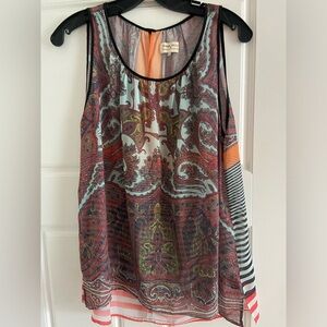Anthropologie bright paisley shell / tank